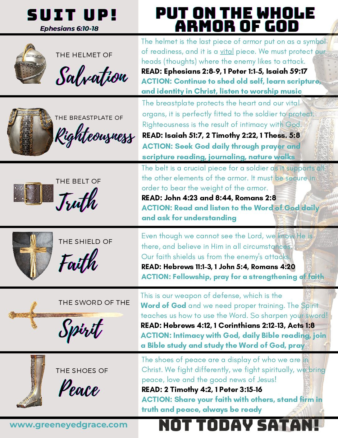 Armor Of God (Ephesians 6:12) - Free Printout ~ Green Eyed Grace within Armor Of God Free Printable