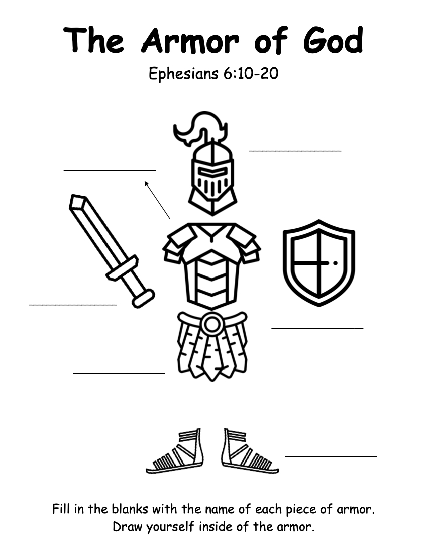 Armor Of God — Victory Kids within Armour Of God Printable
