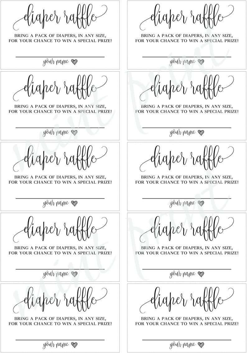 Baby Diaper Raffle Free Printable Diaper Invitation Template intended for Free Printable Diaper And Wipe Raffle Tickets