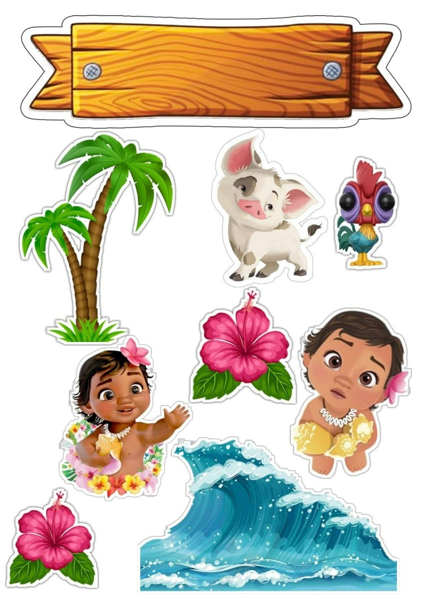Baby Moana Edible Cake Topper , Birthday Cake Topper | Ebay.de regarding Moana Printable Cake Topper