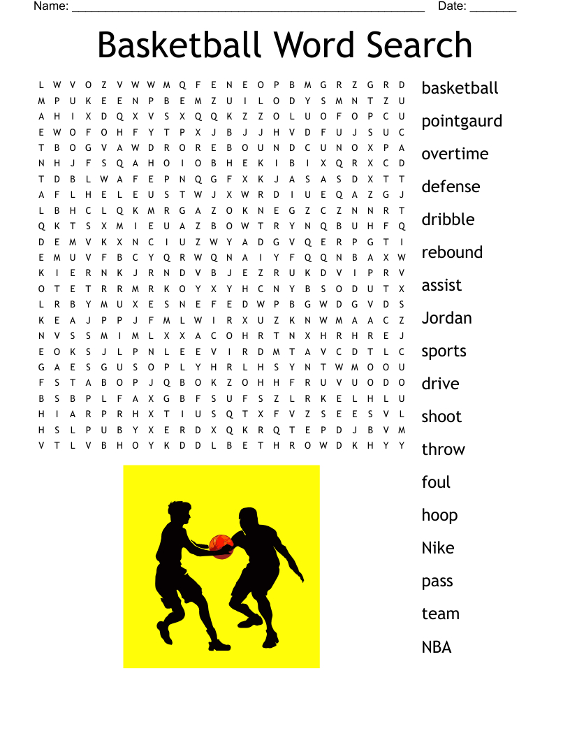 Basketball Word Search - Wordmint in Basketball Word Search Printable