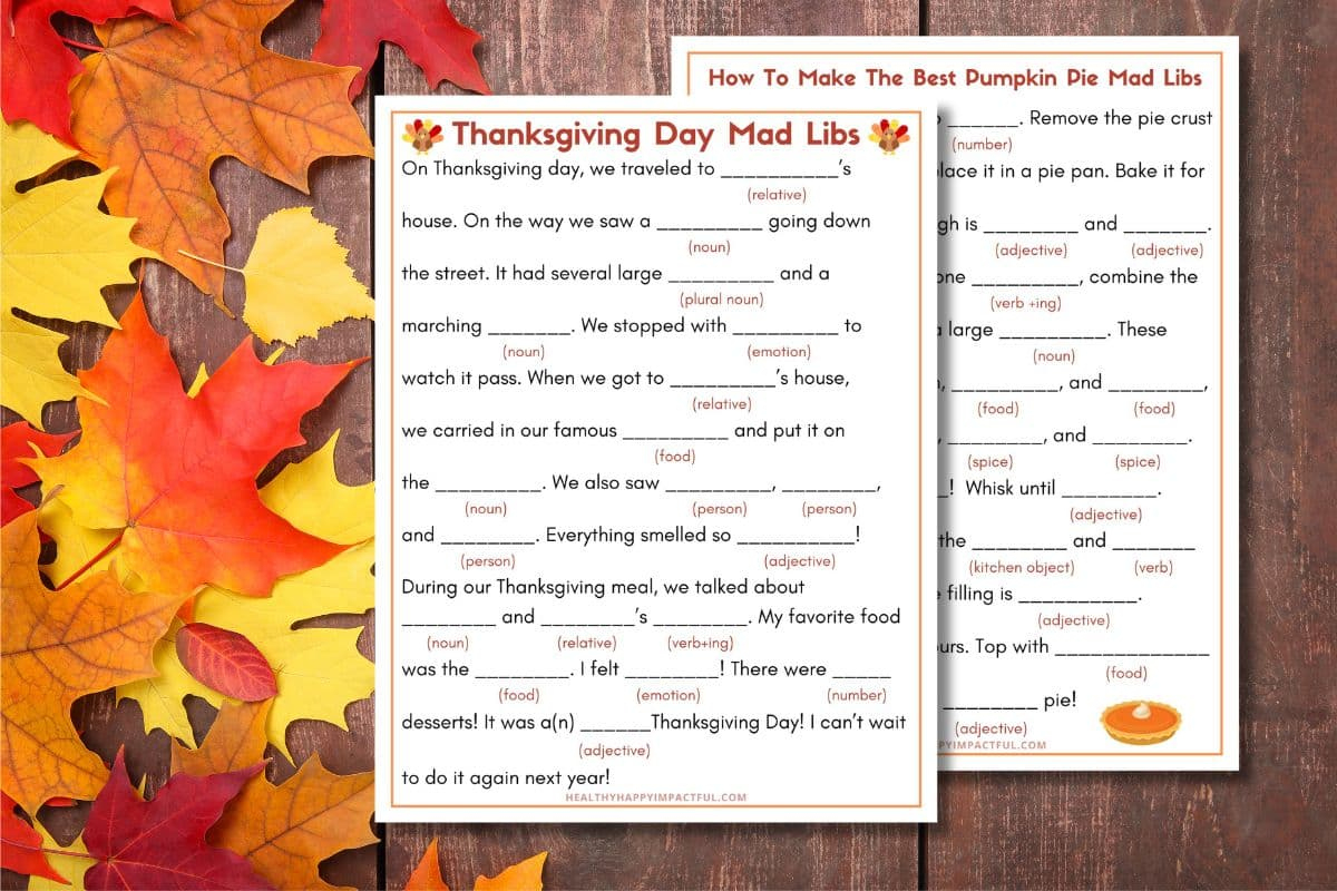 Best Thanksgiving Mad Libs Free Printable (Use It This Year!) inside Free Thanksgiving Mad Libs Printable