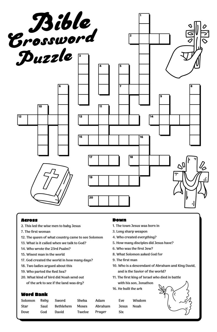 Bible Crossword Puzzle - 6 Free Pdf Printables | Printablee in Printable Bible Crossword Puzzles For Youth