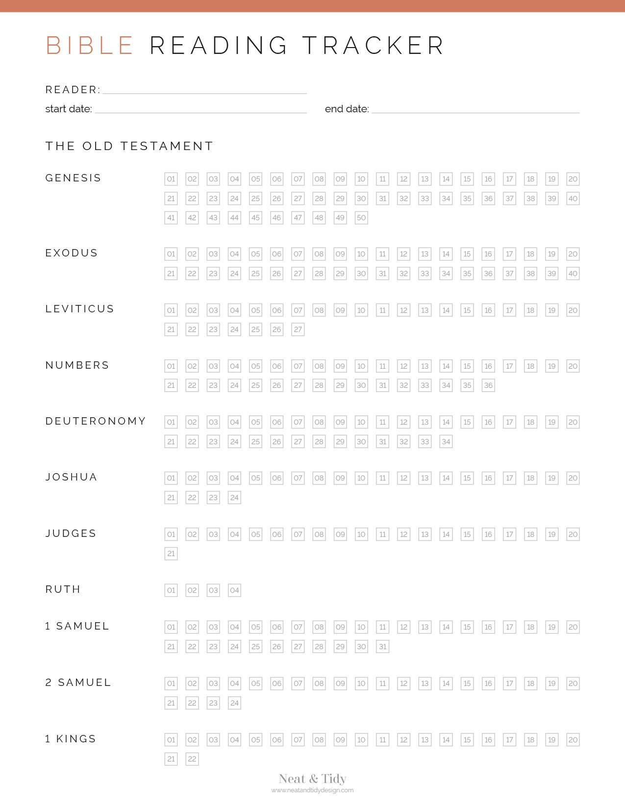 Bible Reading Tracker - Neat And Tidy Design with regard to Bible Reading Tracker Printable Free