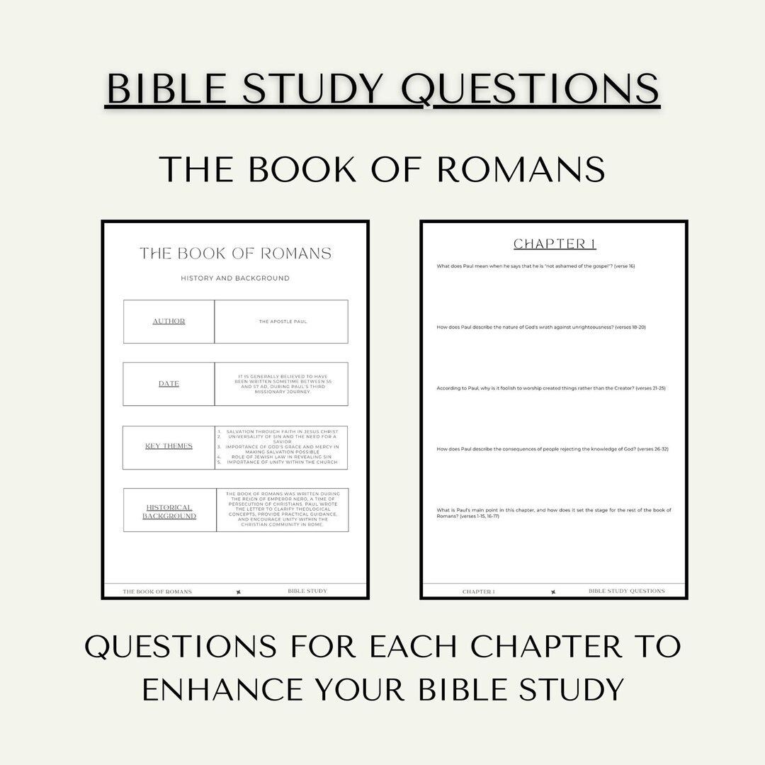Bible Study Of Romans, Bible Study Questions, Bible Study with Free Printable Bible Study on Romans