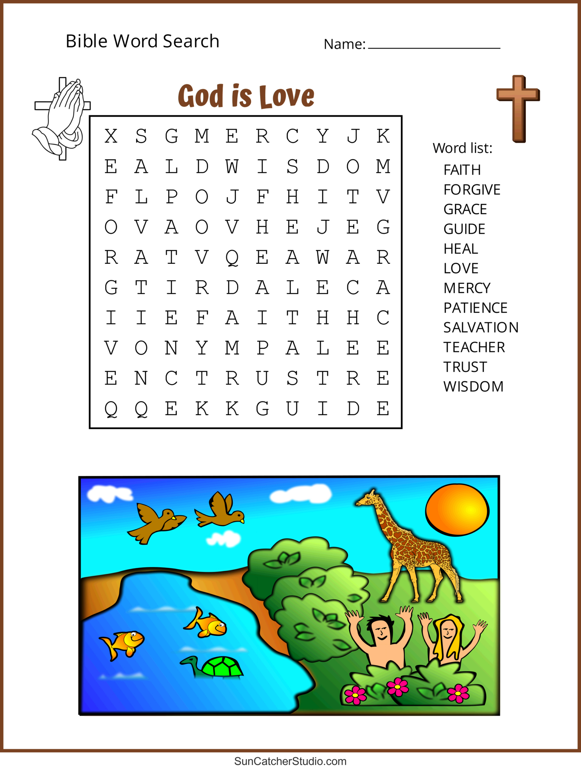 Bible Word Search (Free Printable Christian Puzzles) – Free with Printable Bible Crossword Puzzles For Youth