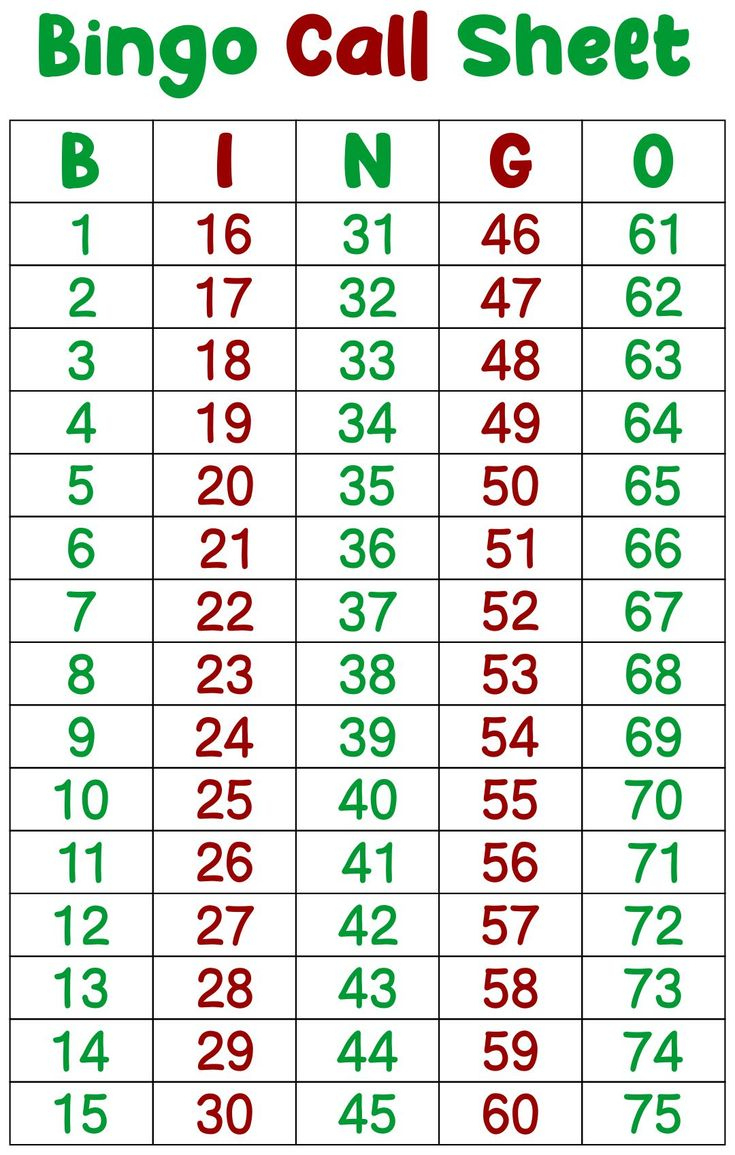 Bingo Calling Cards - 10 Free Pdf Printables | Printablee throughout Bingo Call Cards Printable