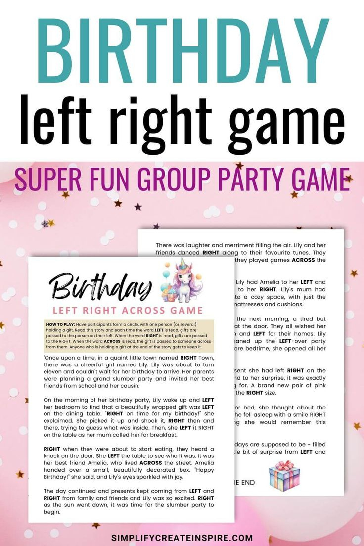 Birthday Left Right Game - Fun Birthday Party Game regarding Free Printable Left Right Birthday Game