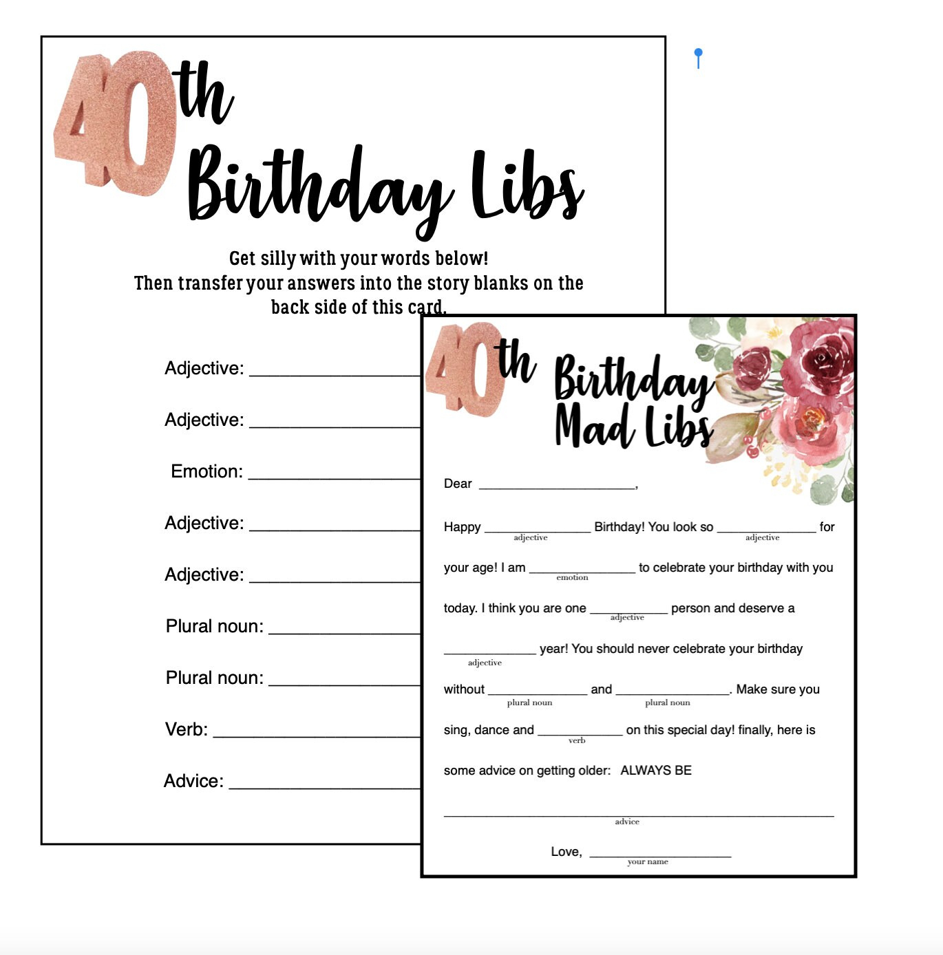 Birthday Party Activities | Mad Libs-Instant Download | Birthday throughout Birthday Mad Libs Printable Free