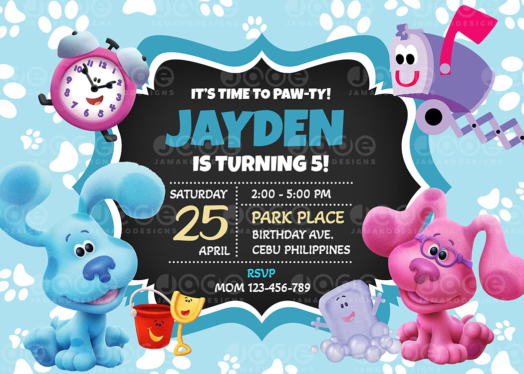 Blue&amp;#039;S Clues Birthday Invitation Personalize 4 X 6 Or 5 X 7 Free for Free Printable Blues Clues Birthday Invitations