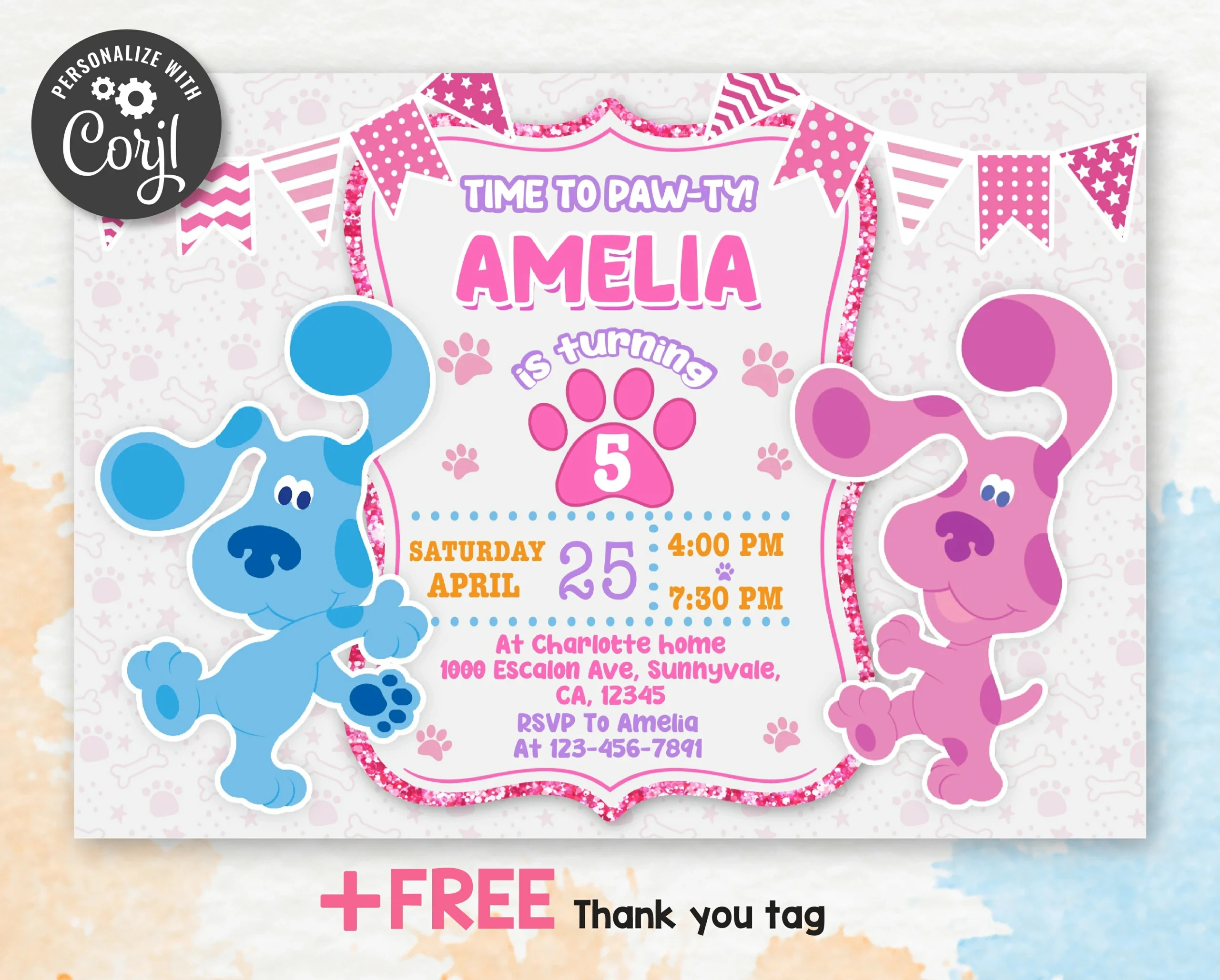 Blues Clues Birthday Party Invitation - Amazinginvite intended for Free Printable Blues Clues Birthday Invitations