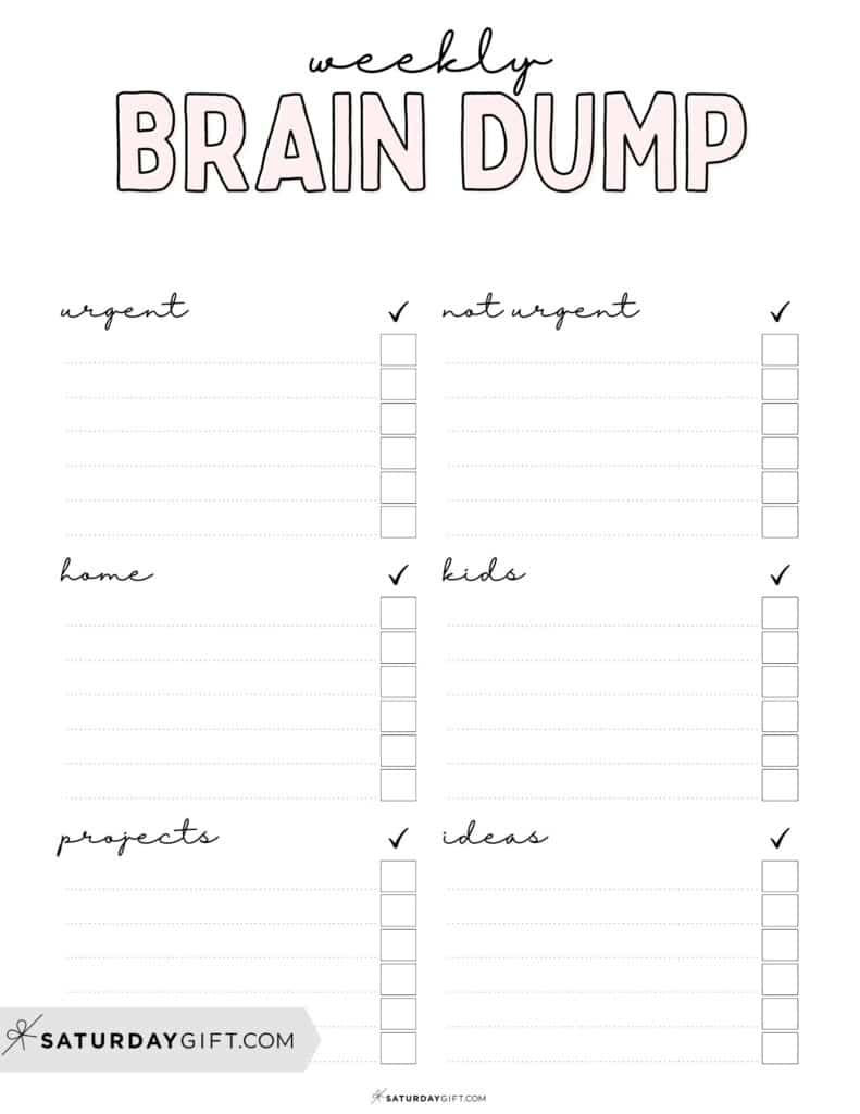 Brain Dump Worksheet - 23 Cute &amp;amp; Free Printables throughout Free Brain Dump Printable