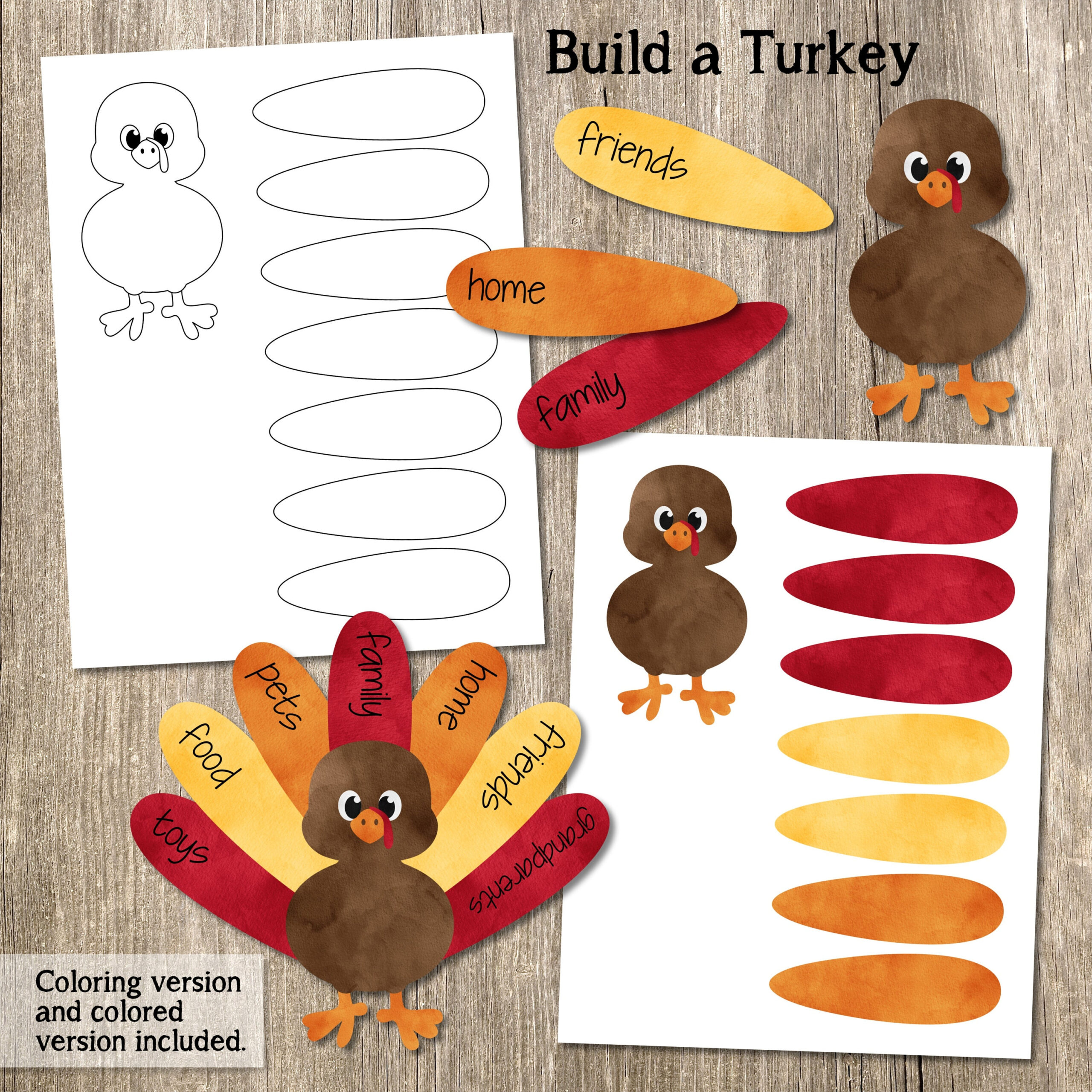 Build A Turkey Kid'S Craft, Printable Thanksgiving Craft with regard to Printable Crafts For Thanksgiving