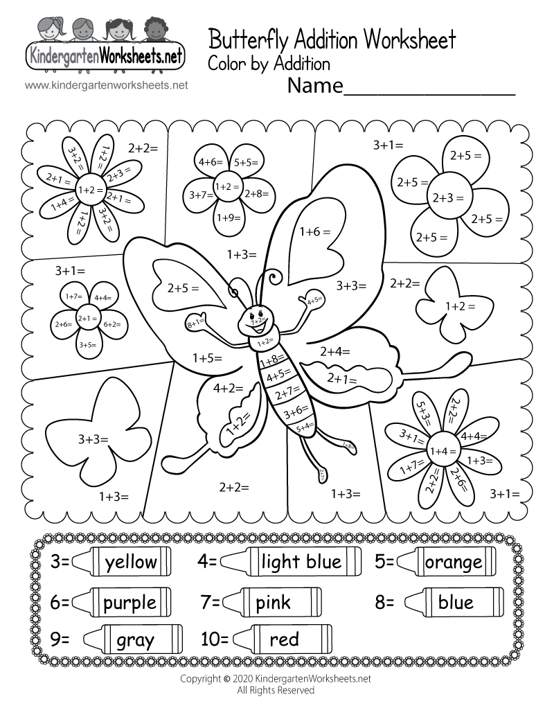 Butterfly Coloraddition Worksheet - Free Printable, Digital, &amp;amp; Pdf in Butterflies More Or Less Worksheet