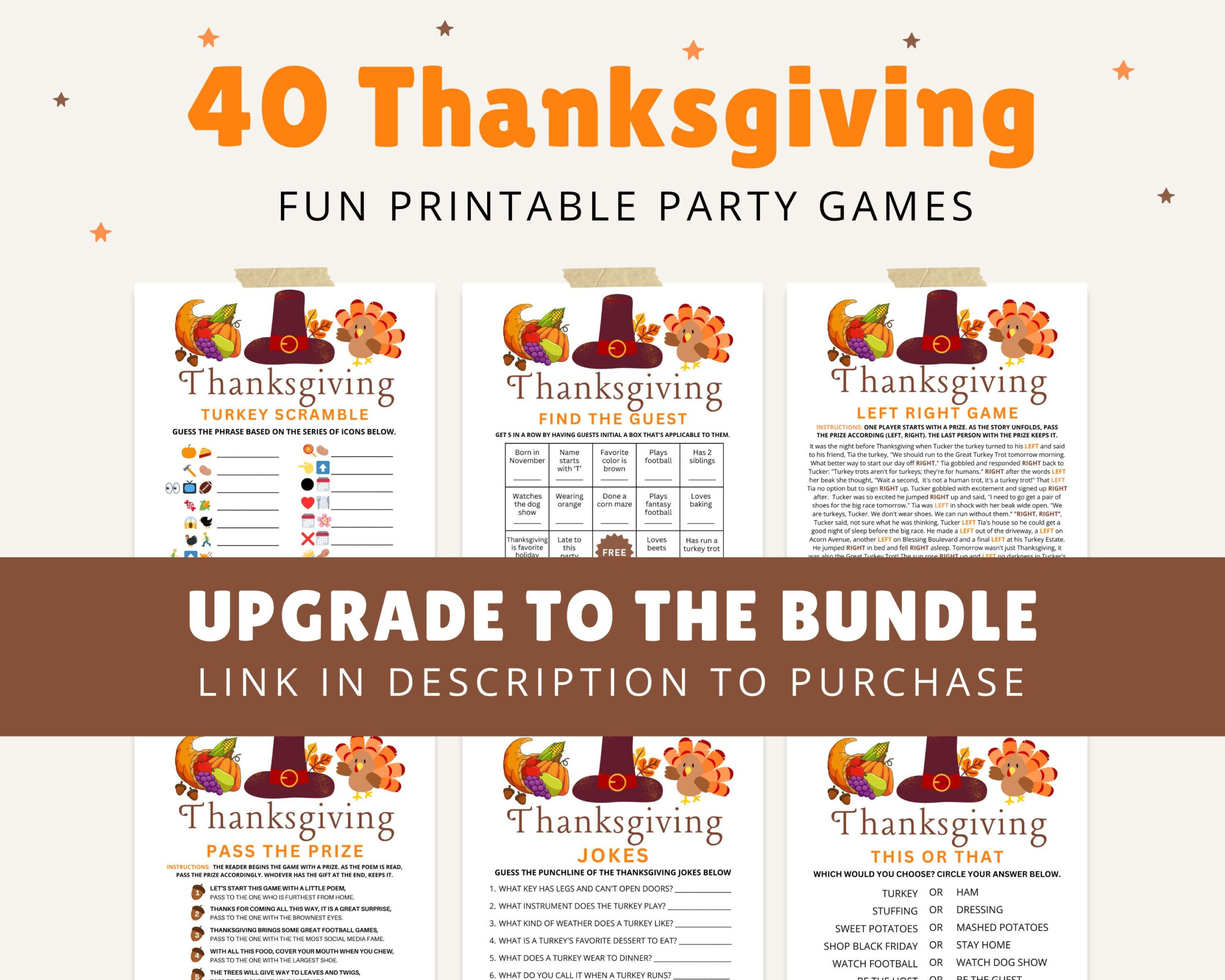 Buy Thanksgiving Food Bracket Game: Printable Table Quiz (Digital inside Thanksgiving Food Bracket Printable
