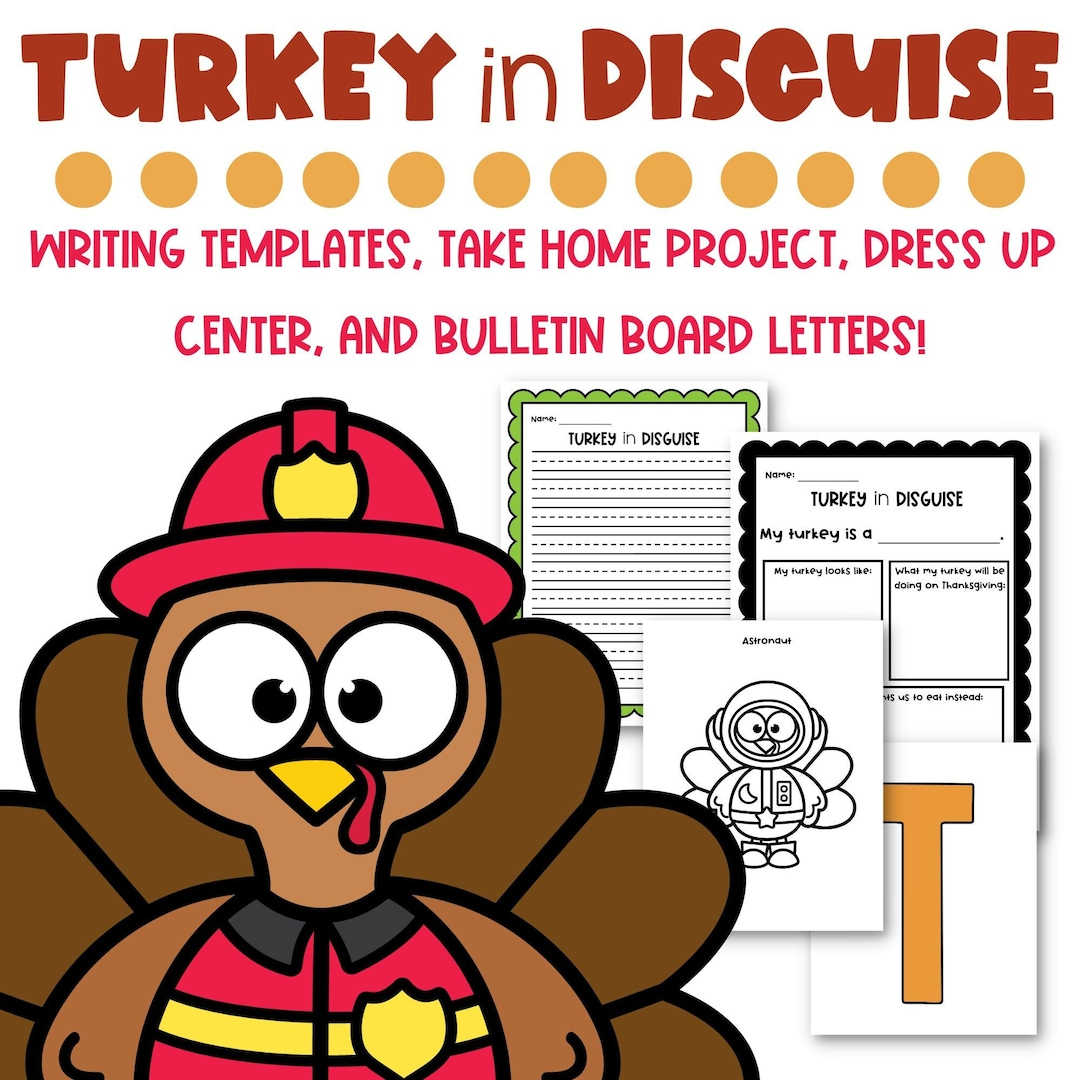 Buy Thanksgiving Writing Activity For Kids, Turkey In Disguise Writing Project For Classroom Or Homeschool, Thanksgiving Project For Kids Online In in Turkey in Disguise Writing