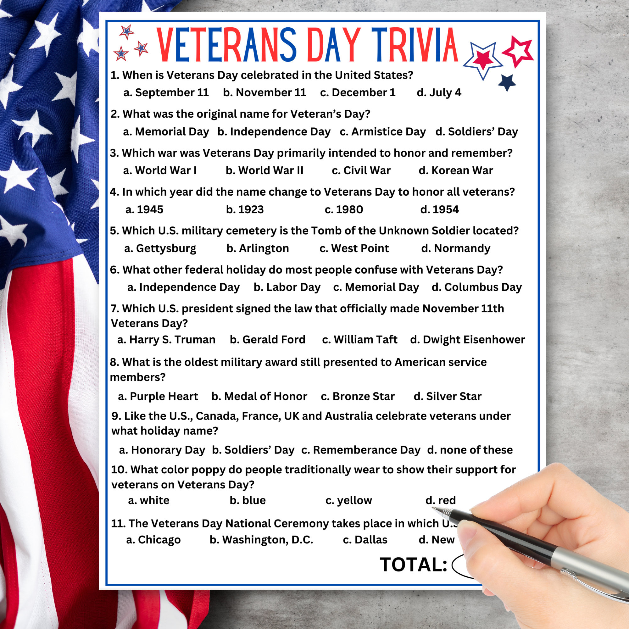 Buy Veterans Day Trivia | Veterans Day Printable - Etsy with regard to Veterans Day Trivia Printable