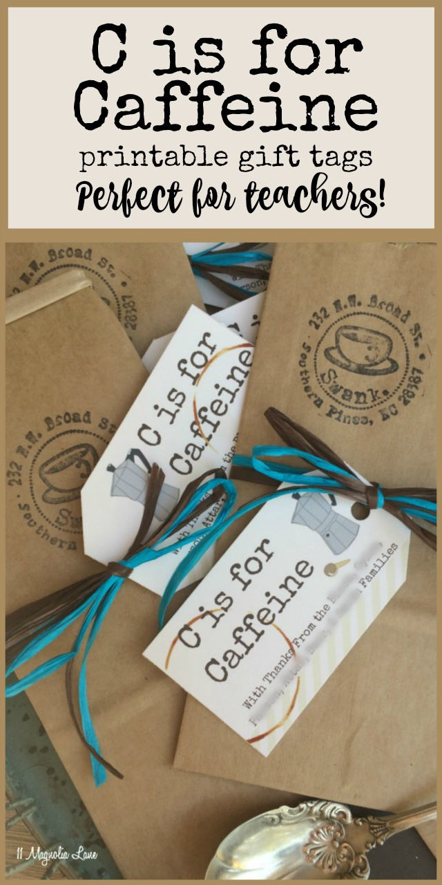 C Is For Caffeine Free Printable Gift Tags in C Is For Caffeine Free Printable