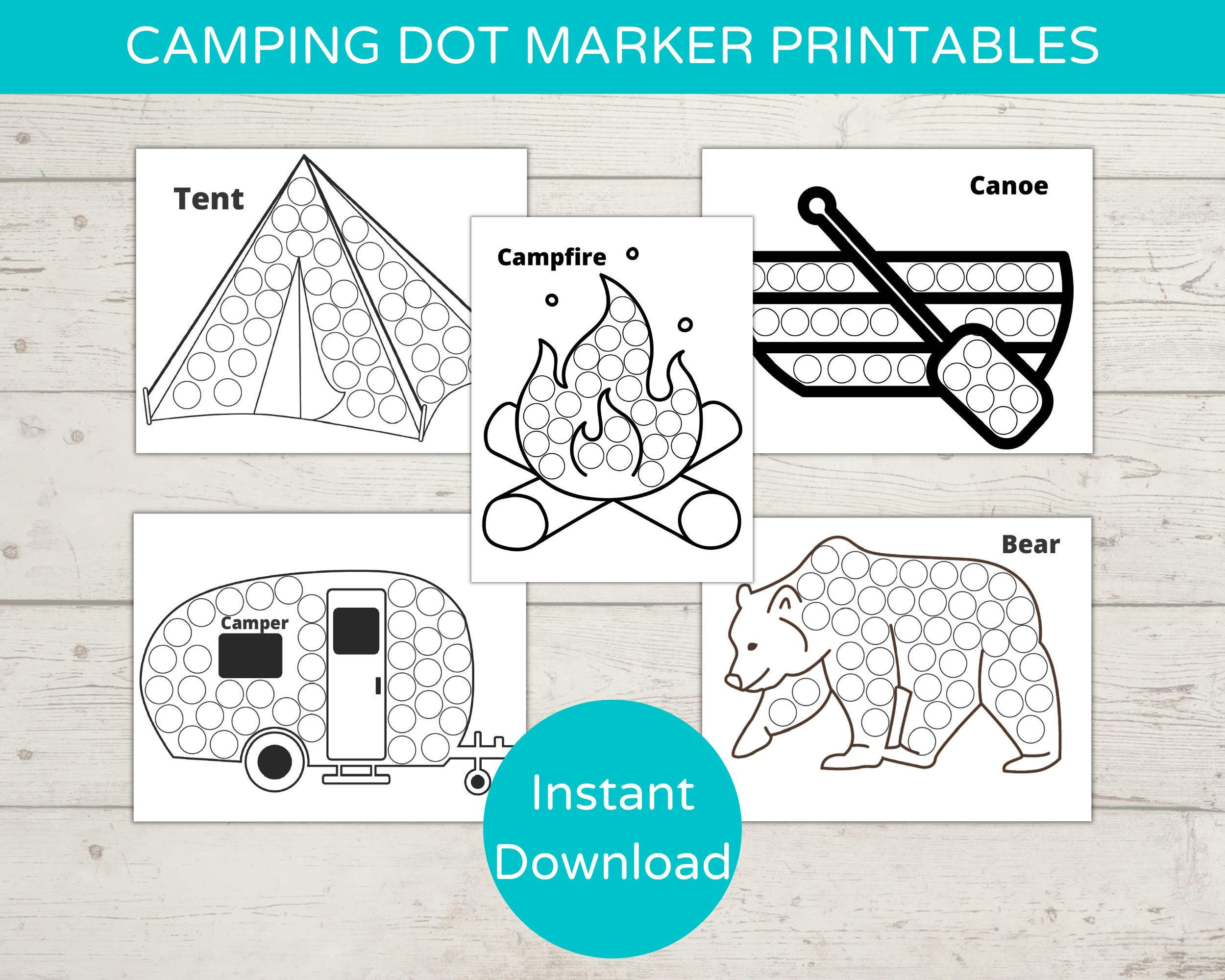 Camping Thema Dot Marker Printables / Do A Dot Printable inside Camping Do a Dot Printables