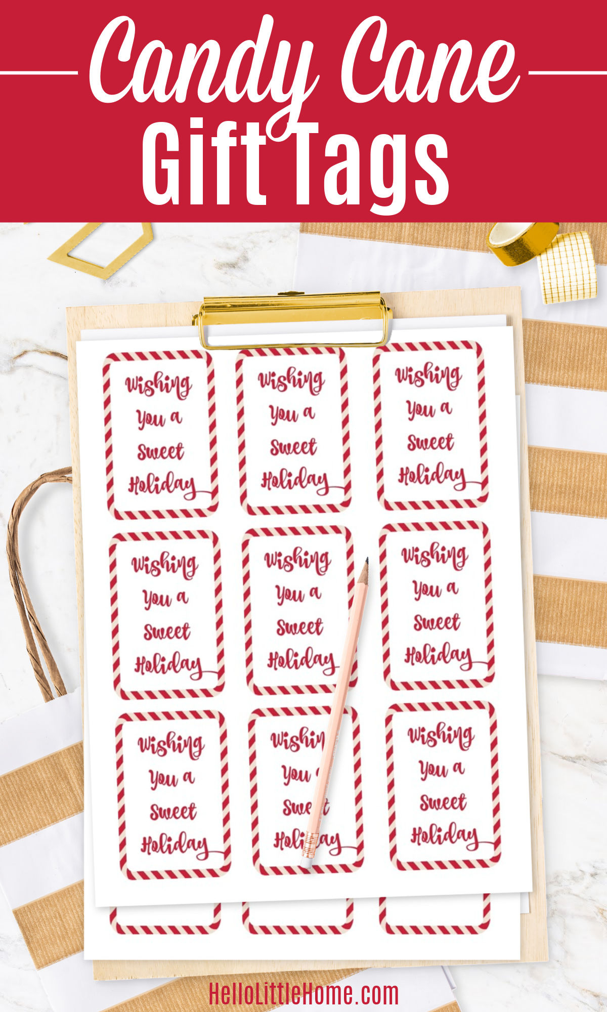 Candy Cane Gift Tags (Free Printable) | Hello Little Home inside Candy Cane Gift Tag Free Printable