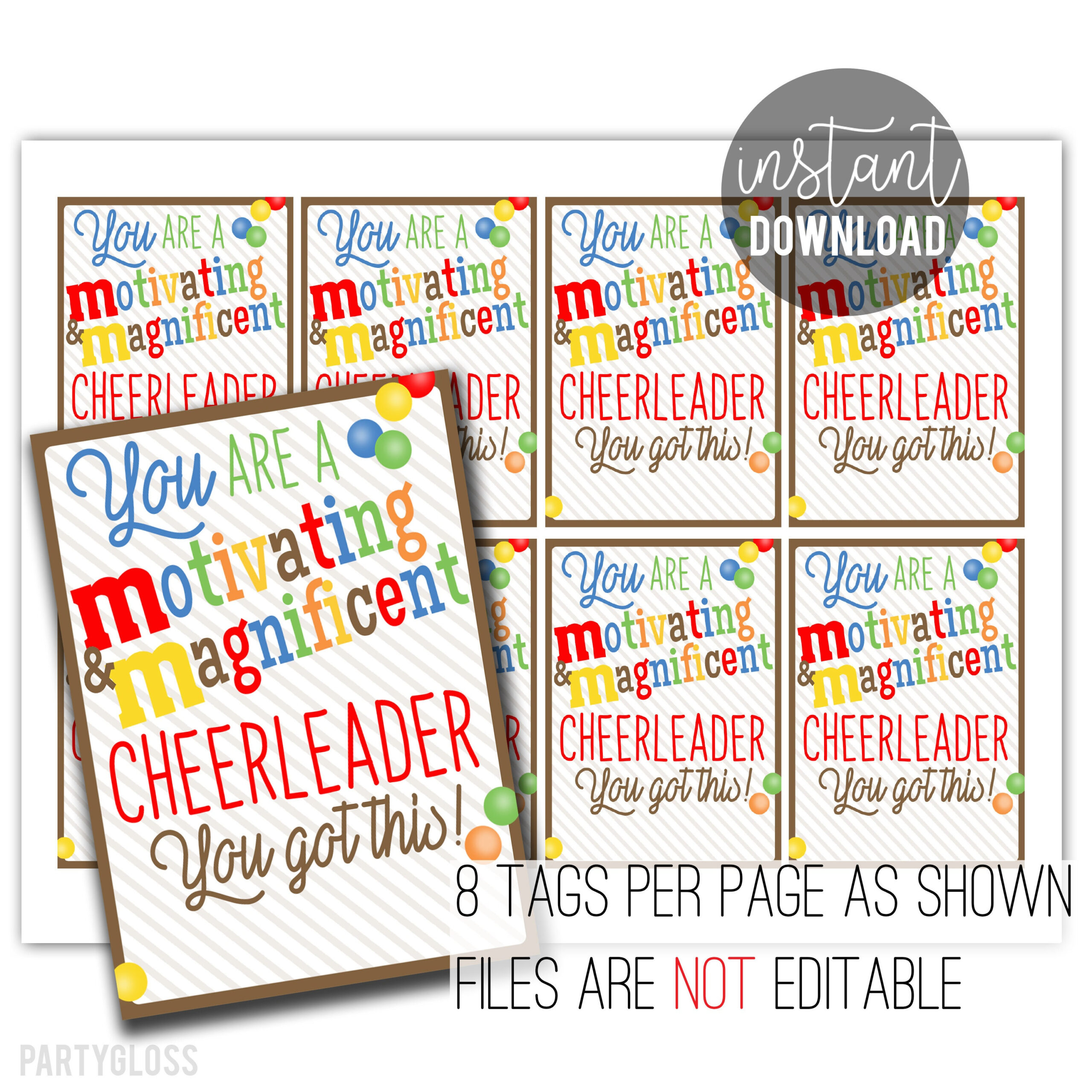 Cheerleader Printable Tag | Printable Cheer Tags | Cheerleader with regard to Free Printable Cheer Tags