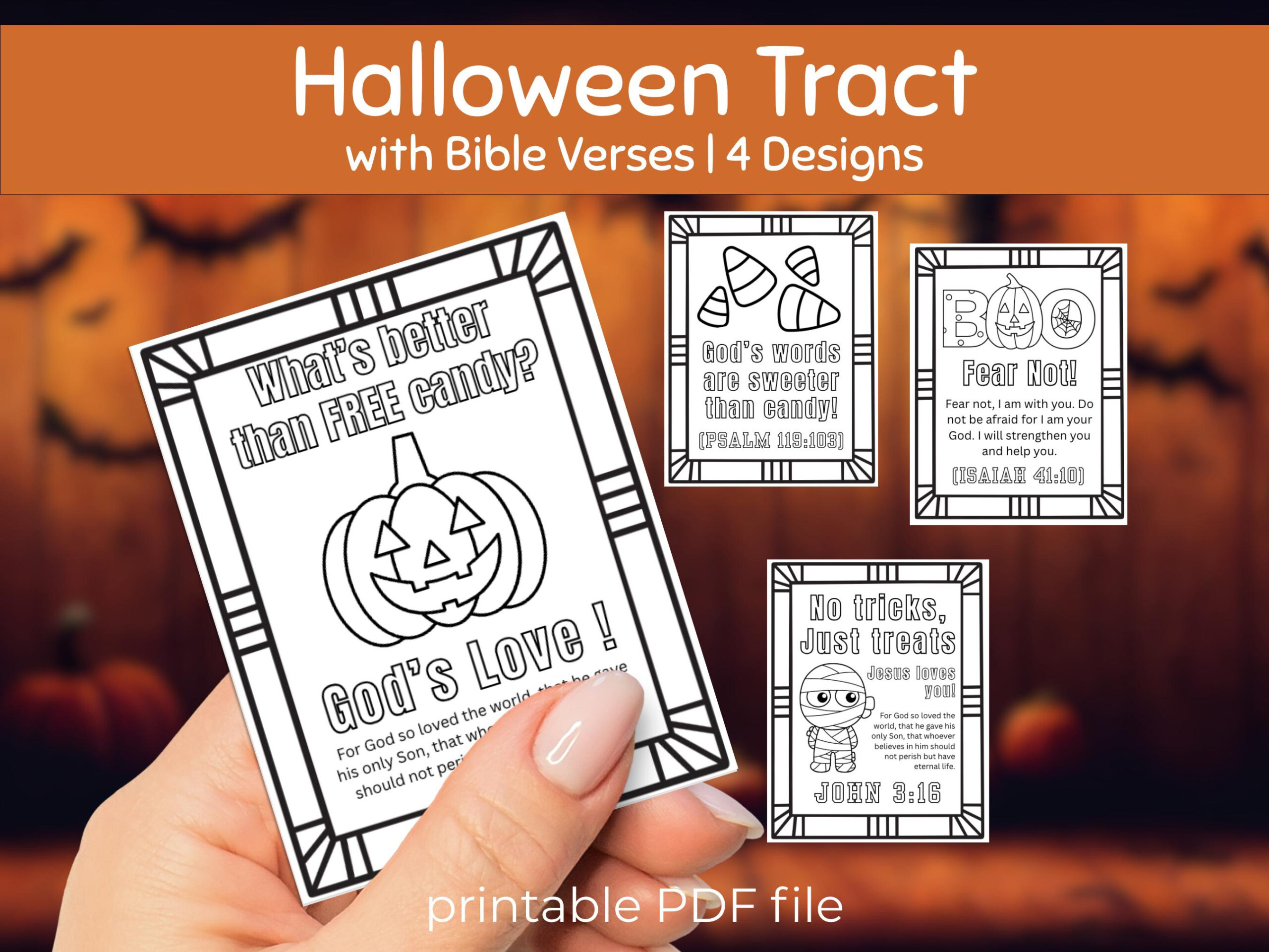 Christian Halloween Tracts With Bible Verses Printable Trunk Or for Free Printable Halloween Tracts