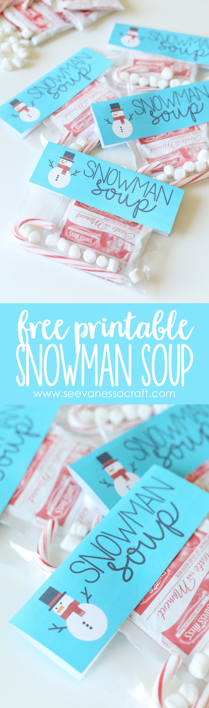 Christmas: Snowman Soup Printable Bag Topper - See Vanessa Craft for Free Printable Snowman Soup Bag Toppers