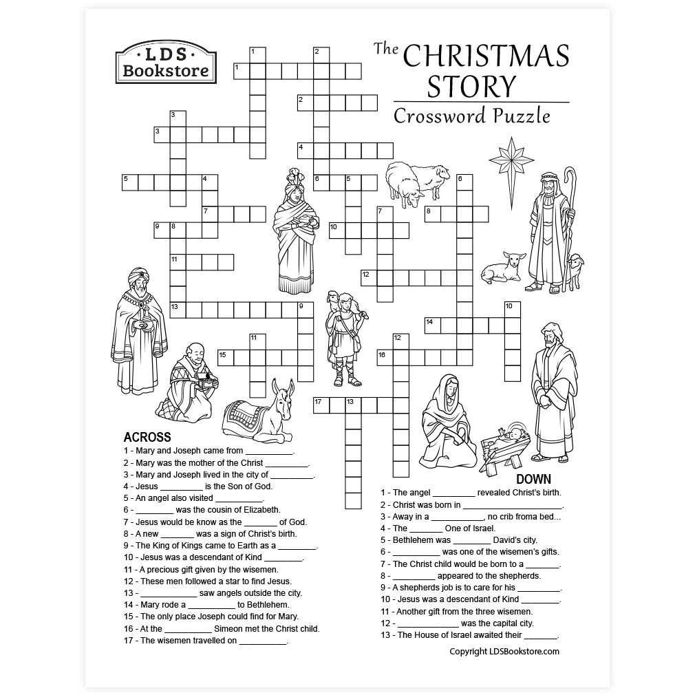 Christmas Story Crossword Puzzle - Printable throughout Holiday Crossword Puzzle Printable