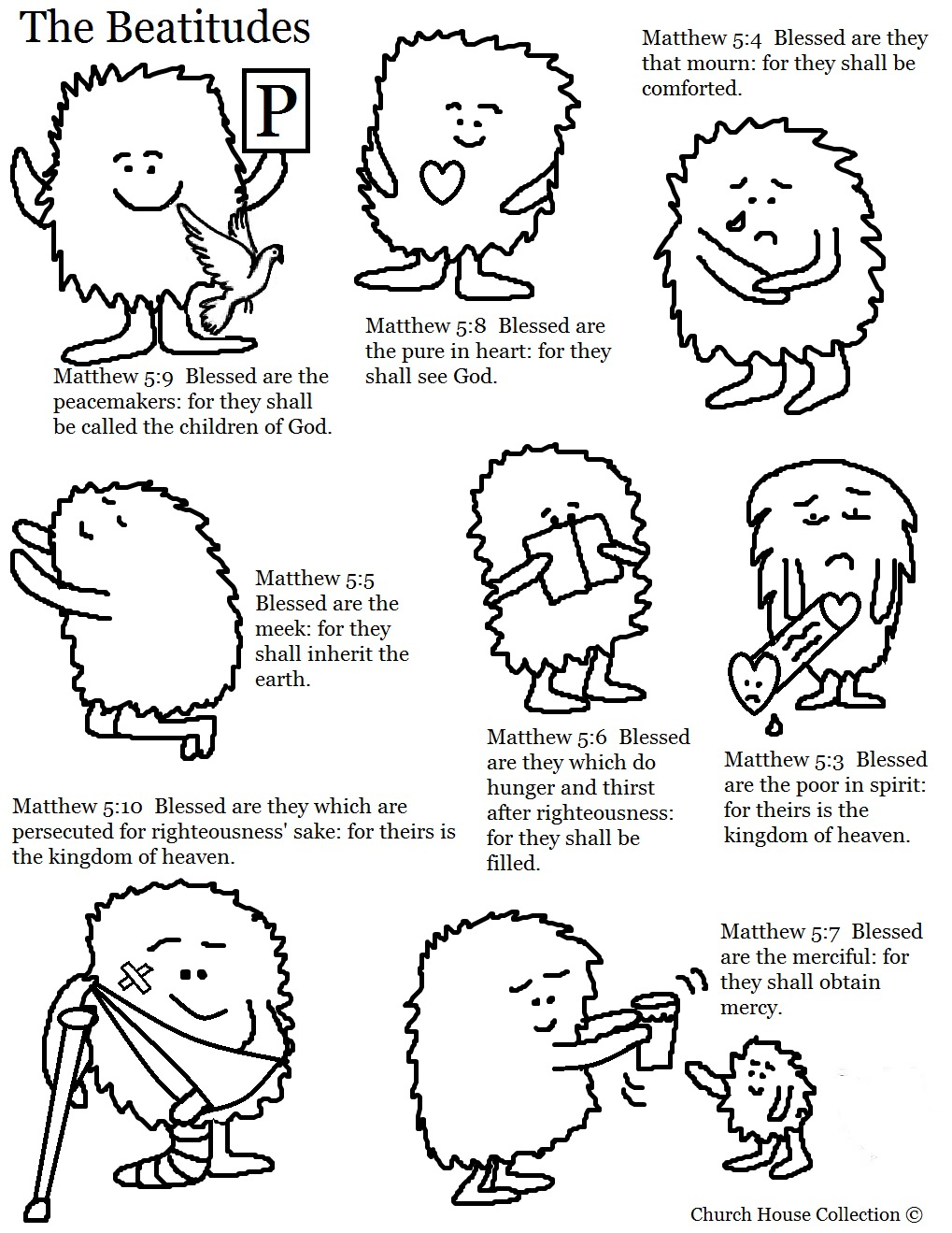 Church House Collection Blog: The Beatitudes Coloring Page inside Free Printable Beatitudes Worksheet