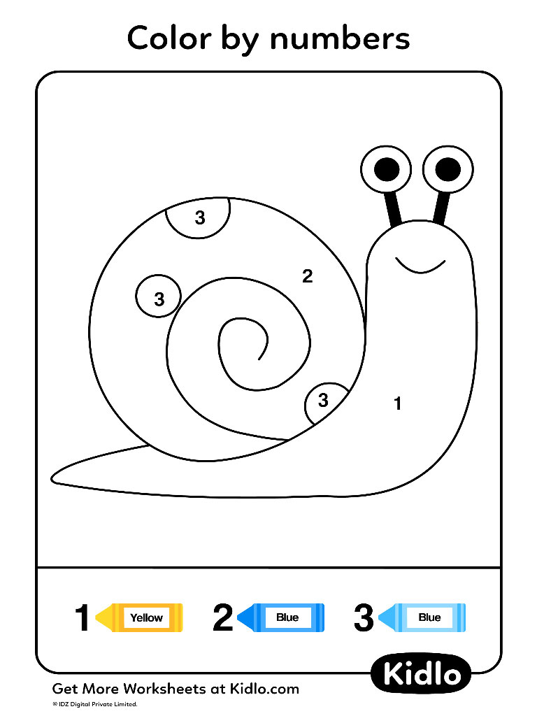 Colornumbers - Insects Worksheet #02 - Kidlo with regard to Snail Number Match Worksheet Printable