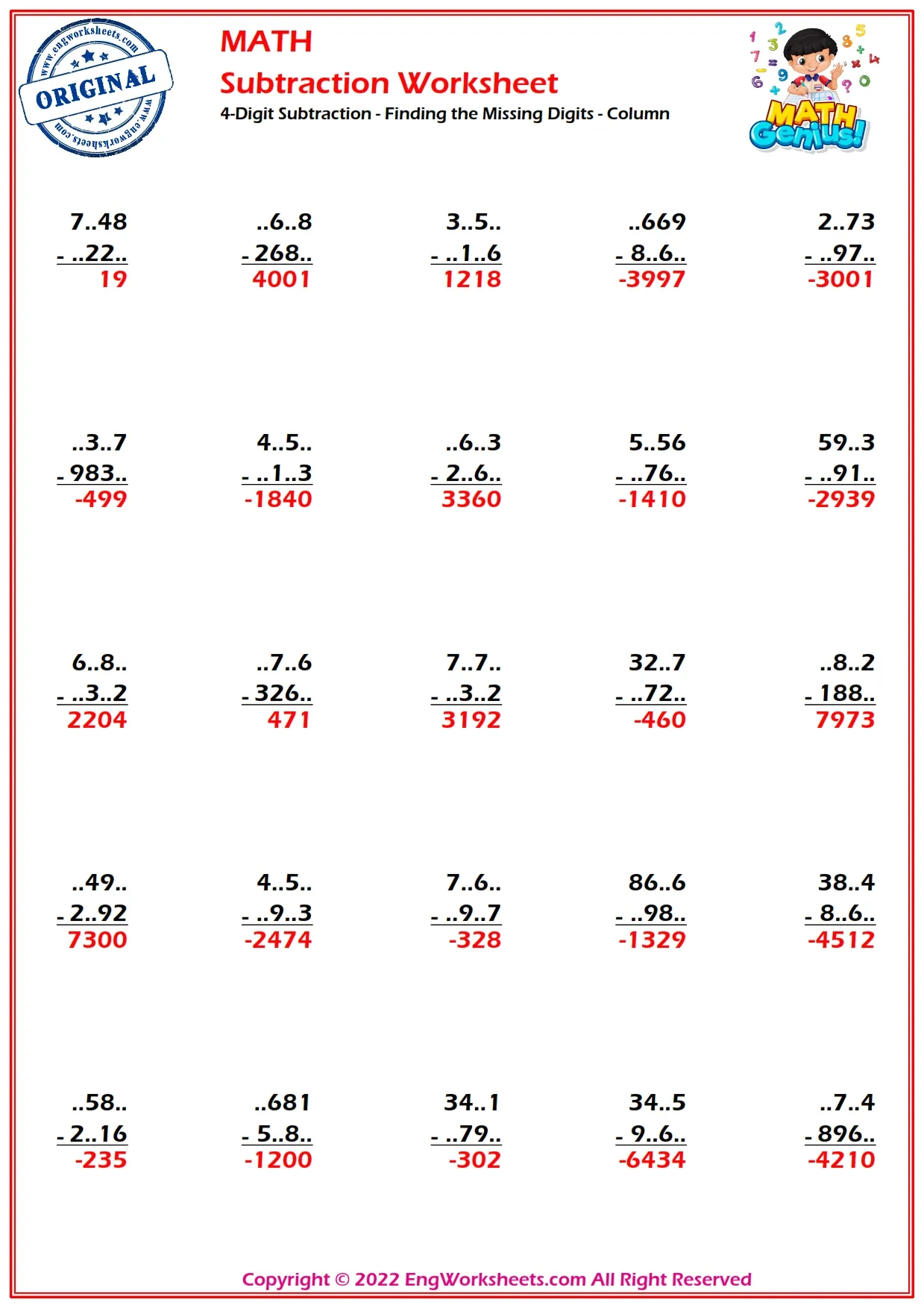 Column Subtraction With Birds Worksheet - Free Printable, Digital in Column Subtraction With Birds Worksheet