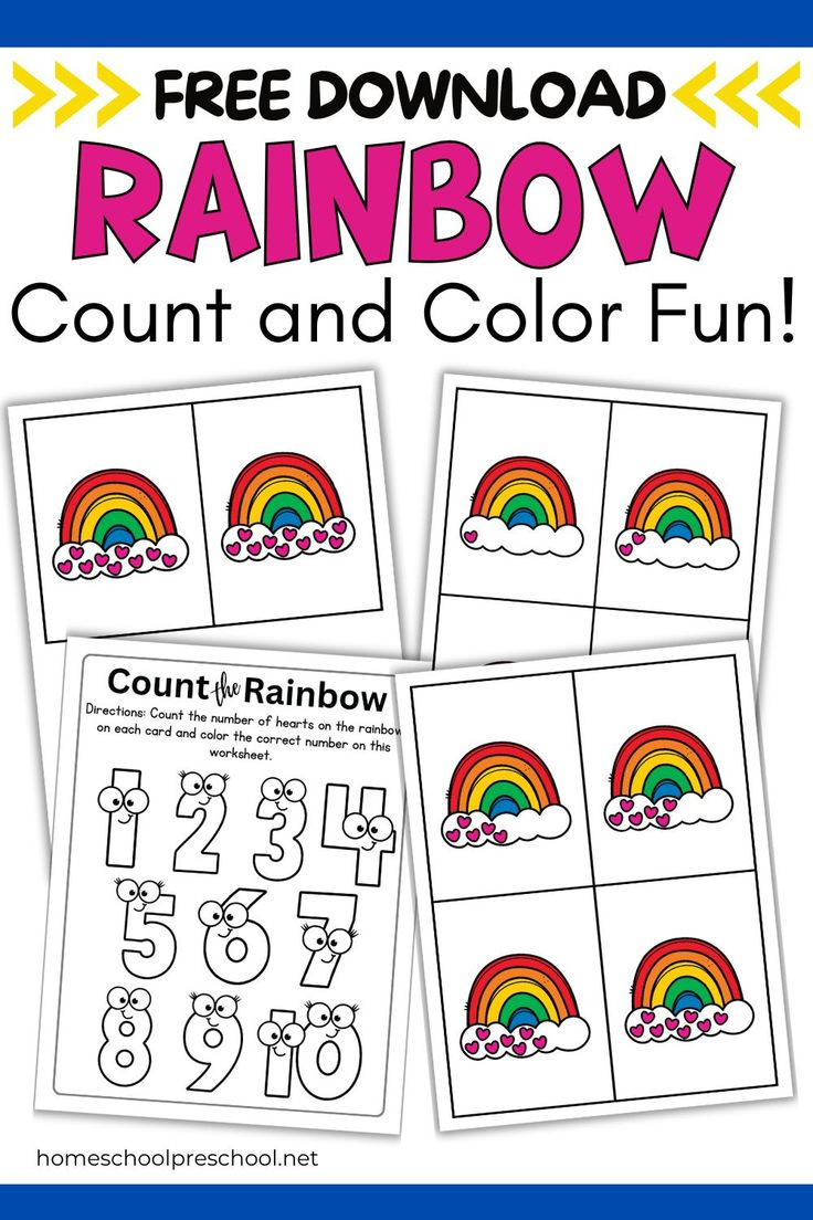 Counting On A Rainbow Free Printable For Preschool inside Counting on a Rainbow Free Printable