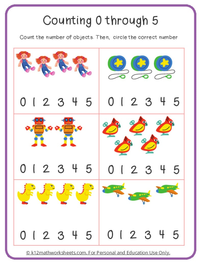 Counting Worksheets | K12Mathworksheets inside Kindergarten Counting Worksheets