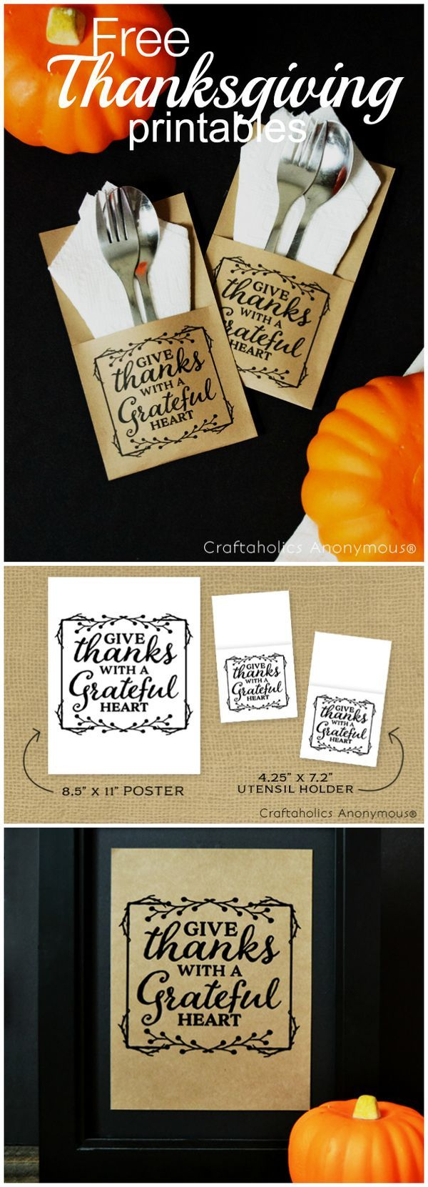 Craftaholics Anonymous® | Thanksgiving Free Printable Quote + with regard to Free Printable Thanksgiving Utensil Holder