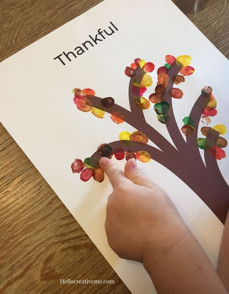 Create A Thankful Fingerprint Tree - Hello Creative Me for I Am Thankful For Finger Paint Printable