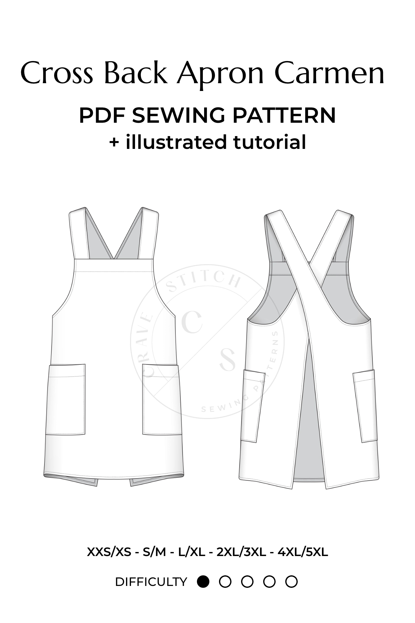 Cross Back Apron Pattern - Carmen - Indie Designer Sewing Patterns for Free Printable Cross Back Apron Pattern