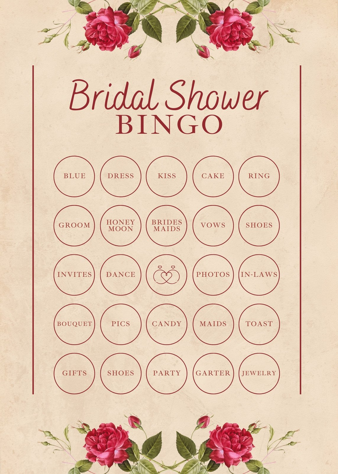 Customize 70+ Bridal Shower Bingo Card Templates Online - Canva for Bridal Shower Bingo Cards Free Printable