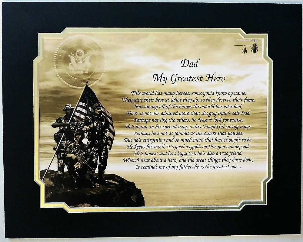 Customized Army Gift For Dad"My Greatest Hero" Poem Gift For A Veteran inside Veterans Day Poem For Dad
