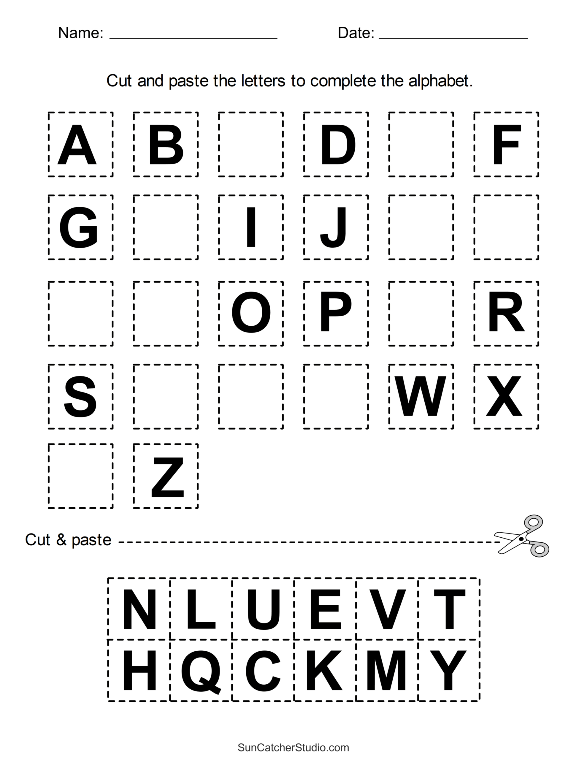 Cut And Paste Worksheets (Printable Activities For Kids) – Free throughout Kindergarten Worksheets Free Printable