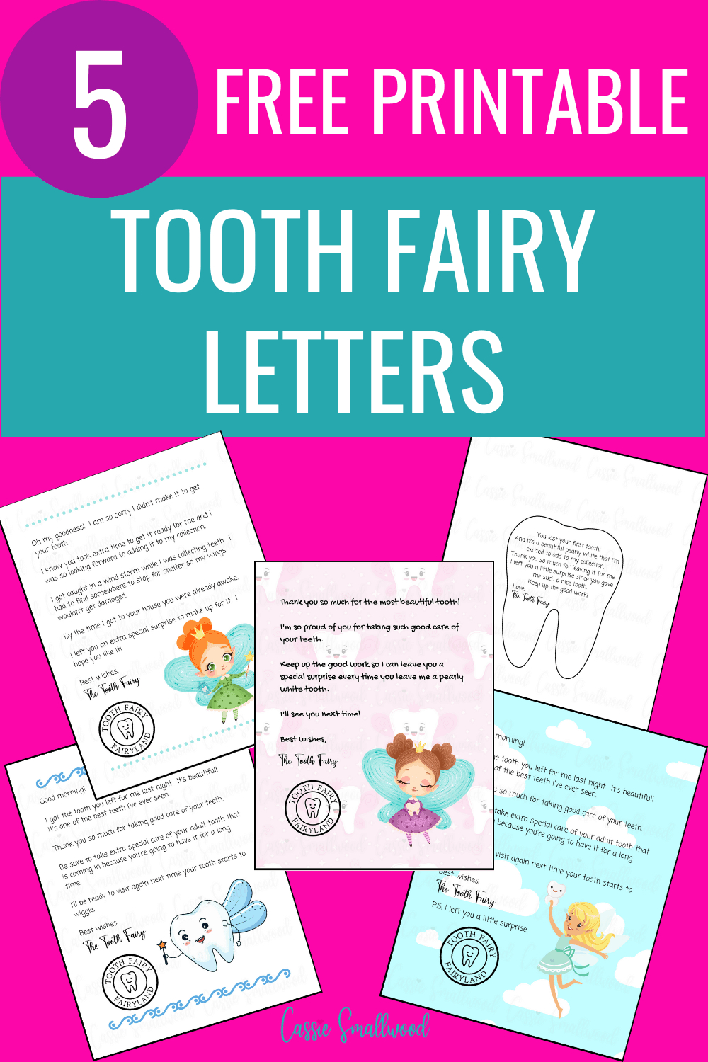 Cute Free Printable Tooth Fairy Letters & Notes - Cassie Smallwood inside Free Printable Mini Tooth Fairy Letter