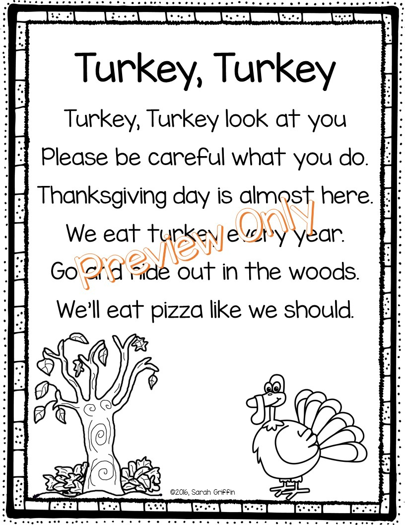 Daughters And Kindergarten: 5 Thanksgiving Poems For Kids throughout Kindergarten Thanksgiving Songs and Poems