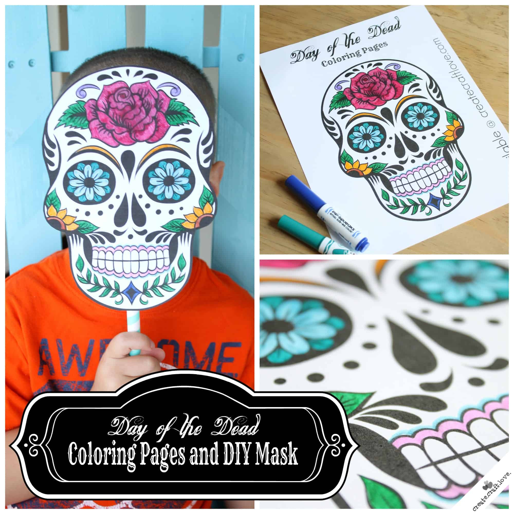 Day Of The Dead Mask Printable for Day of the Dead Printable Masks
