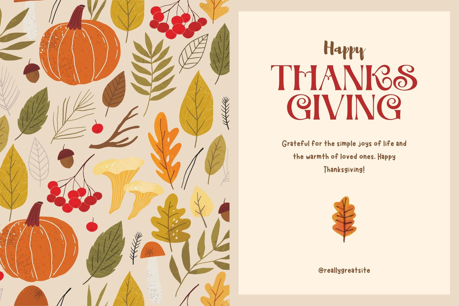 Design And Print Custom Landscape Thanksgiving Cards | Canva in Thanksgiving Card Printable Free