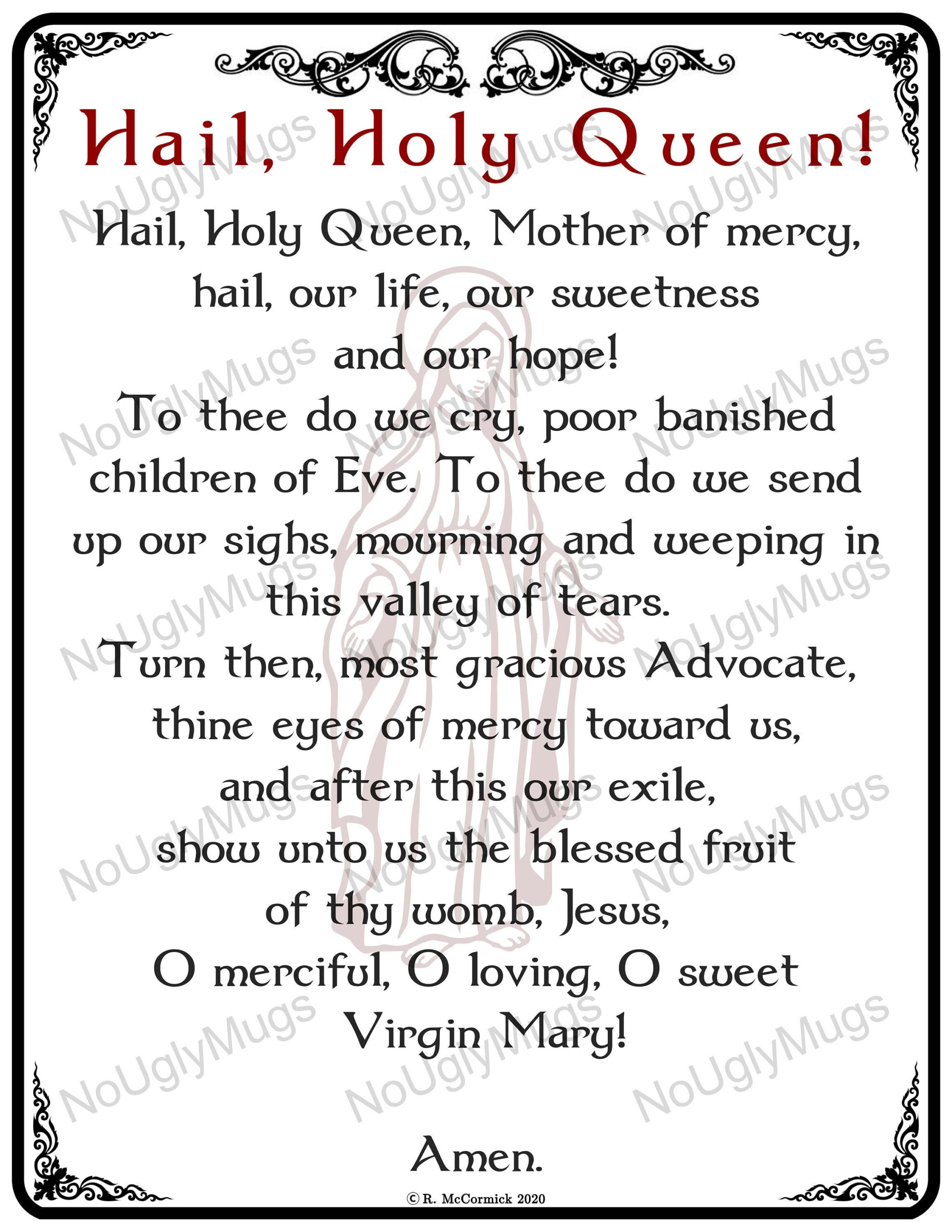 Digital Download: Hail, Holy Queen! throughout Free Printable Hail Holy Queen Prayer