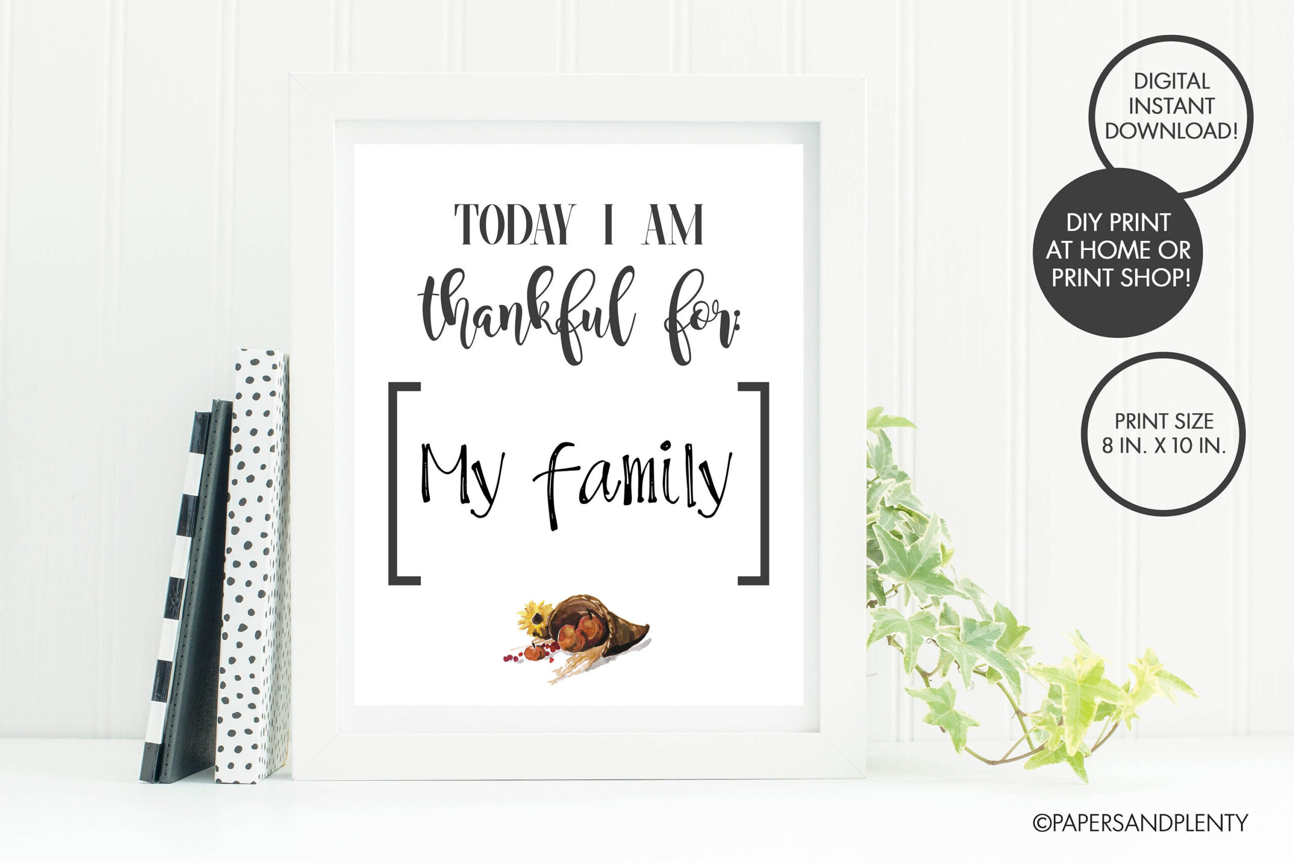 Digital File - "Today I Am Thankful For" Sign | Fill In The Blank intended for I am Thankful For Printable Quote