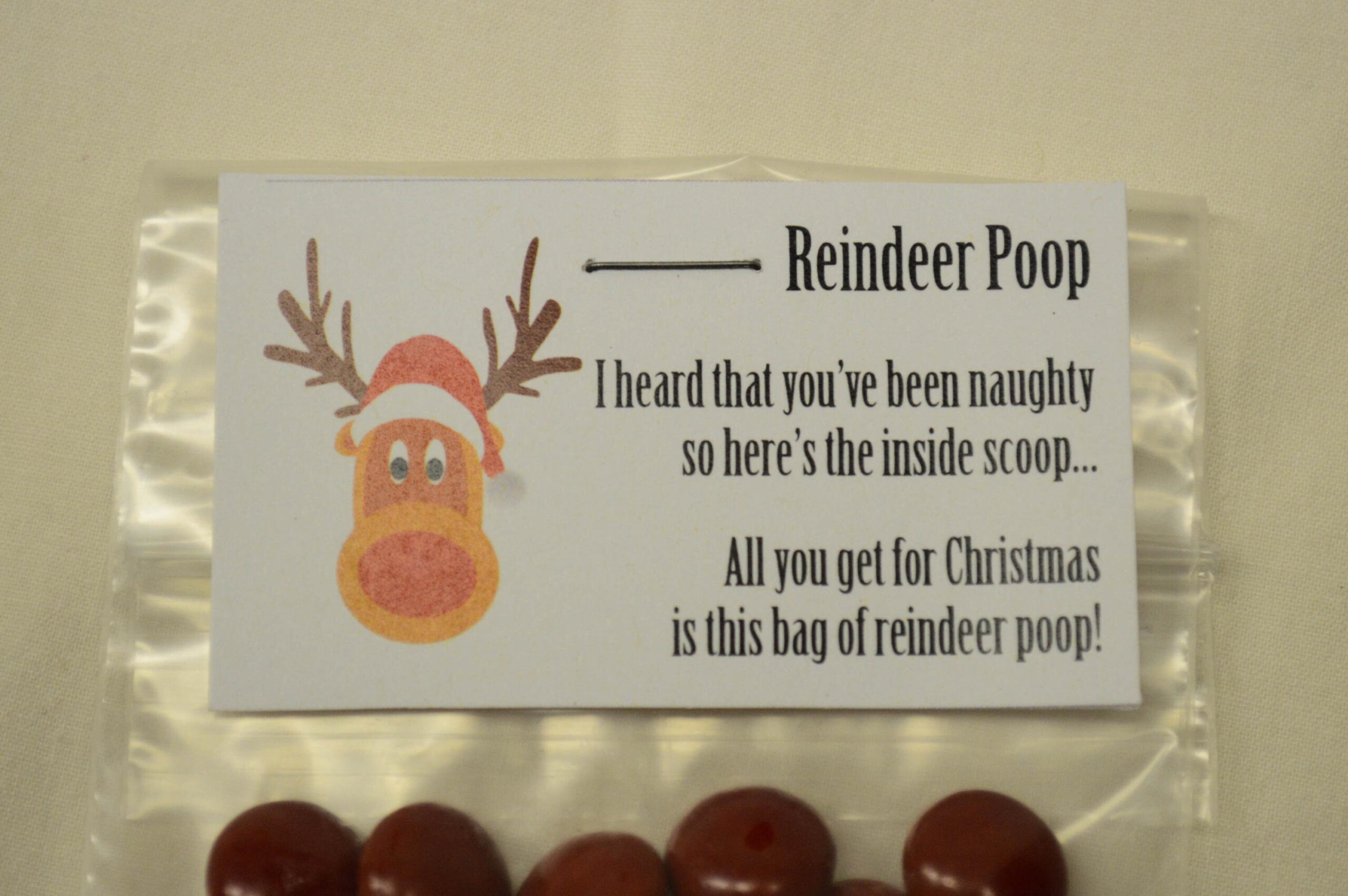 Digital Version - Reindeer Poop Poem Tag - Download/Printable Pdf regarding Reindeer Poop Labels Free Printables