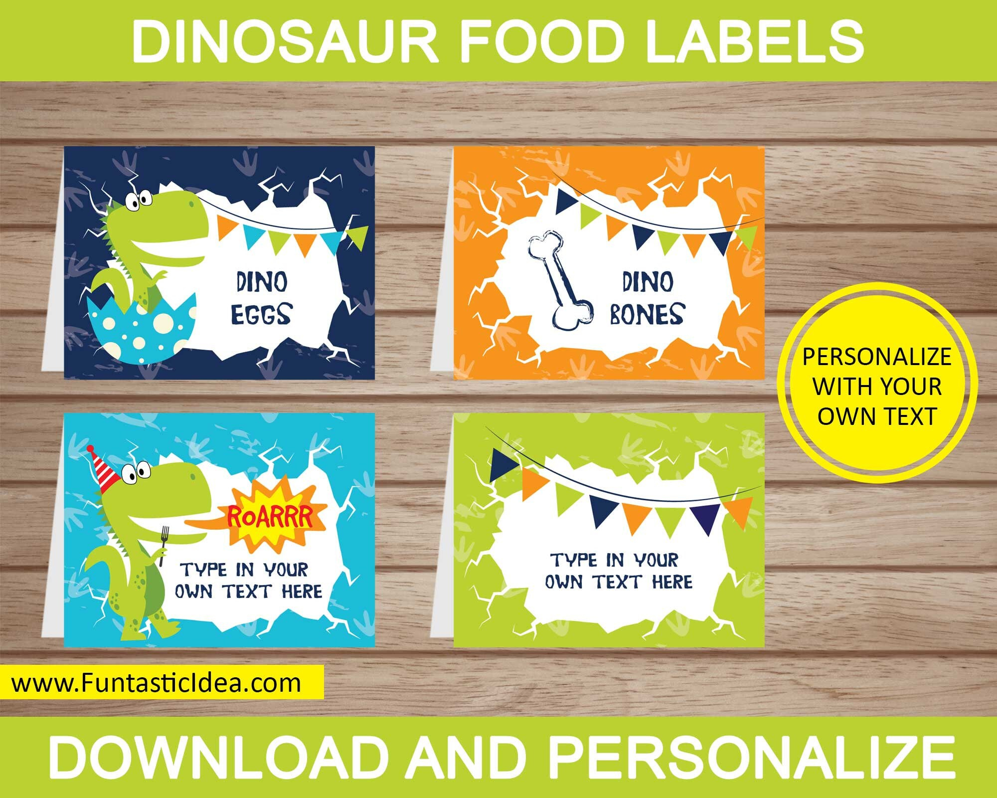 Dinosaur Food Labels, Dinosaur Place Cards, Dinosaur Tent Cards regarding Free Printable Dinosaur Party Food Labels