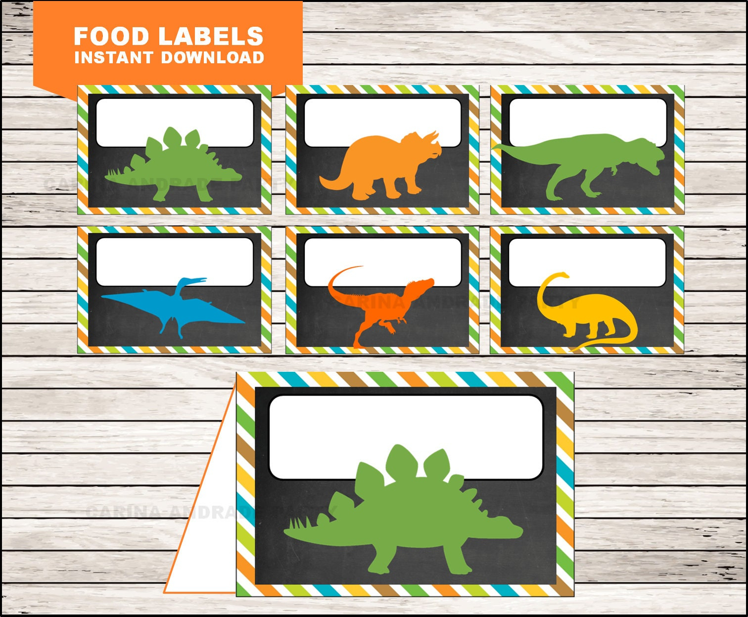 Dinosaur Food Labels, Printable T-Rex Food Tent Cards, Dinosaur with Dinosaur Food Labels Free Printable