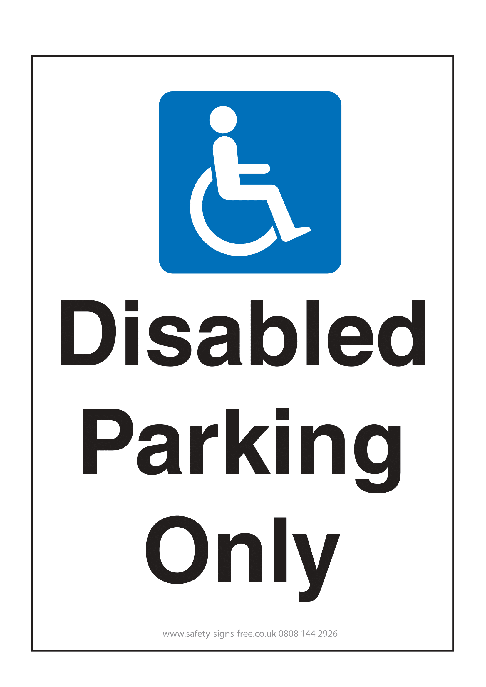 Disabled Parking Signs | Poster Template in Printable Disabled Parking Sign