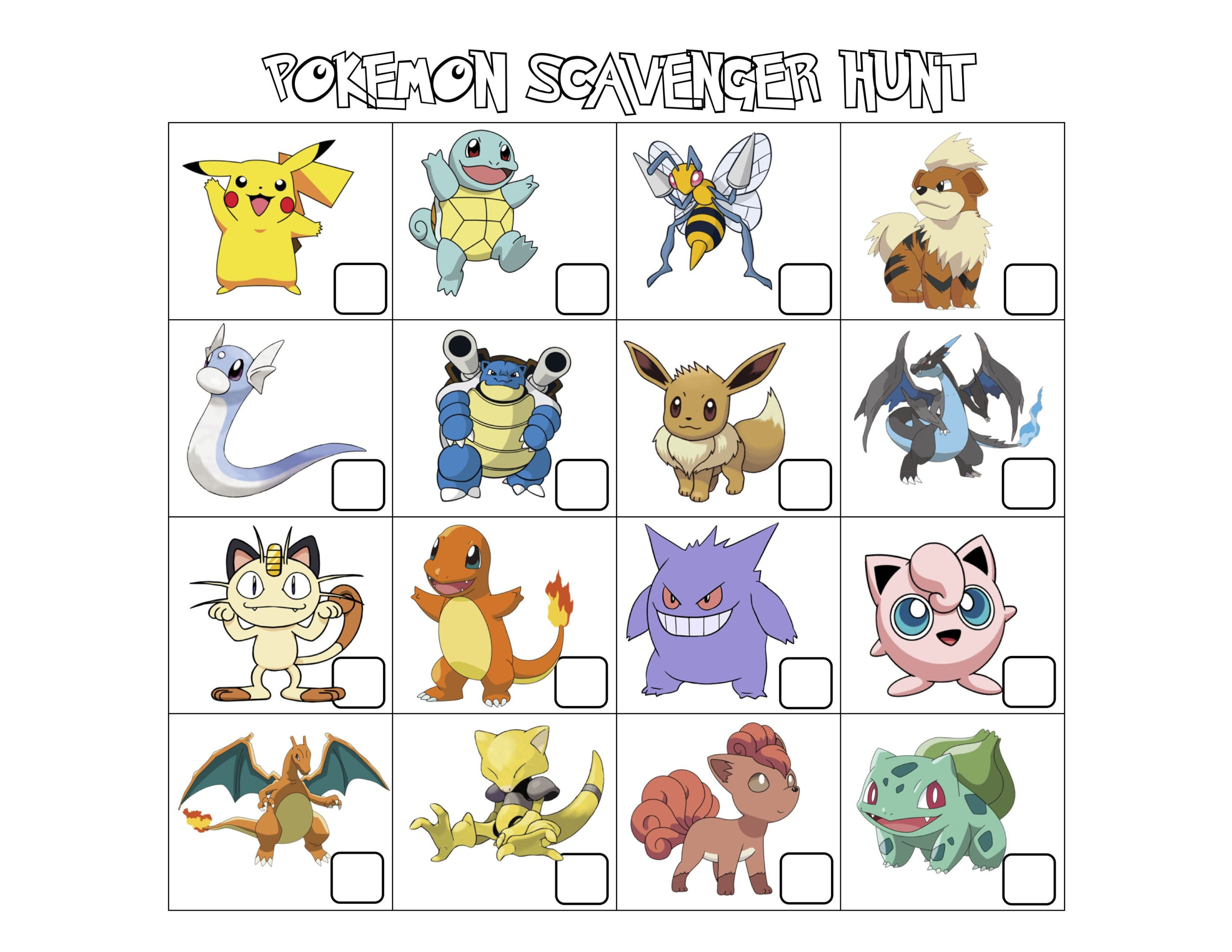 Discover 900+ Afternoon Adventures And Pokemon Scavenger Hunt in Free Printable Pokemon Scavenger Hunt Printable